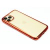 Gumový obal s lesklým rámečkem na iPhone 11 Pro Červený 1