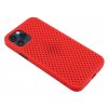 Děrovaný, gumový kryt na iPhone 12 Pro Max - Červený