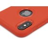 Vroubkovaný, gumový obal s výřezem na logo pro iPhone X,XS Červený 5
