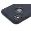 Vroubkovaný, gumový obal s výřezem na logo pro iPhone X,XS Modrý 5