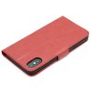 TPU kožené zavírací pouzdro na iPhone X,XS Červený 4