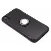Gumový obal s prstýnkem na prst na iPhone XR - Černý