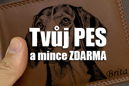 Kožená peněženka s motivem psa
