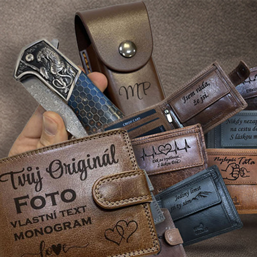 Kožené peněženky a další personalizované doplňky