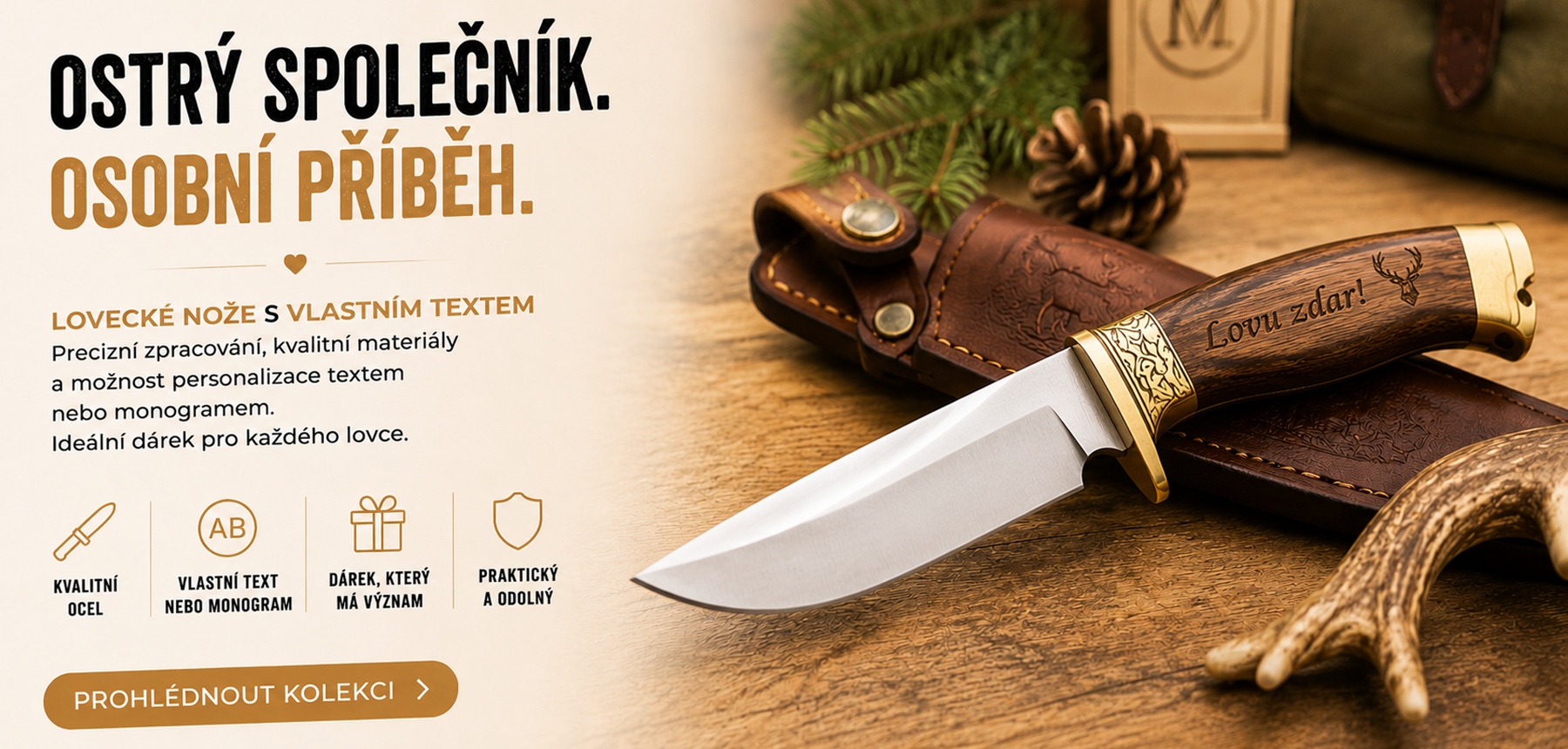 Lovecké nože s personalizací