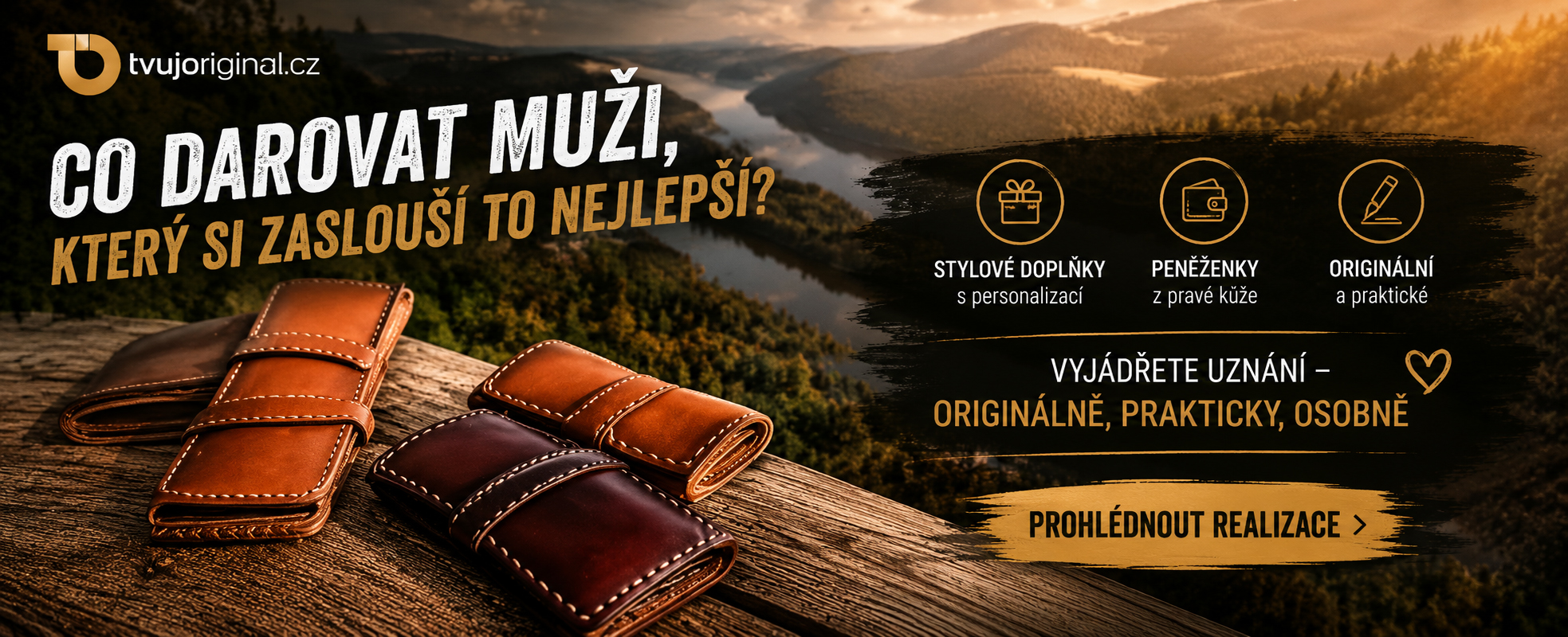 Skvělé tipy na dárky pro muže - prémiové peněženky s monogramem