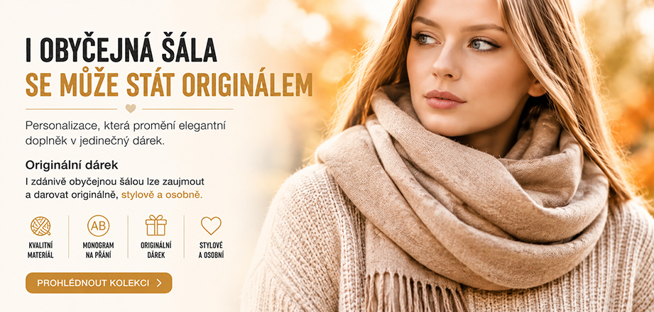 Luxusní šály s vlastním monogramem - originál, na který budete hrdí