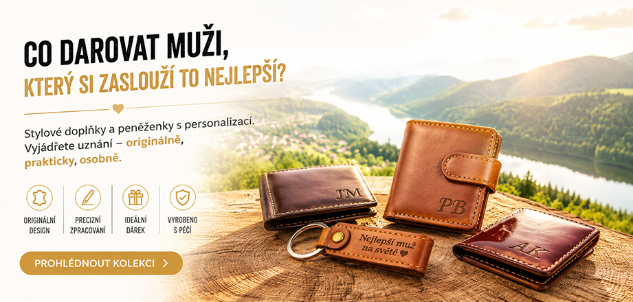Skvělé tipy na dárky pro muže - prémiové peněženky s monogramem