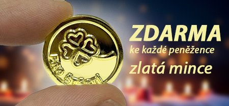 Zlatá mince pro štěstí ZDARMA