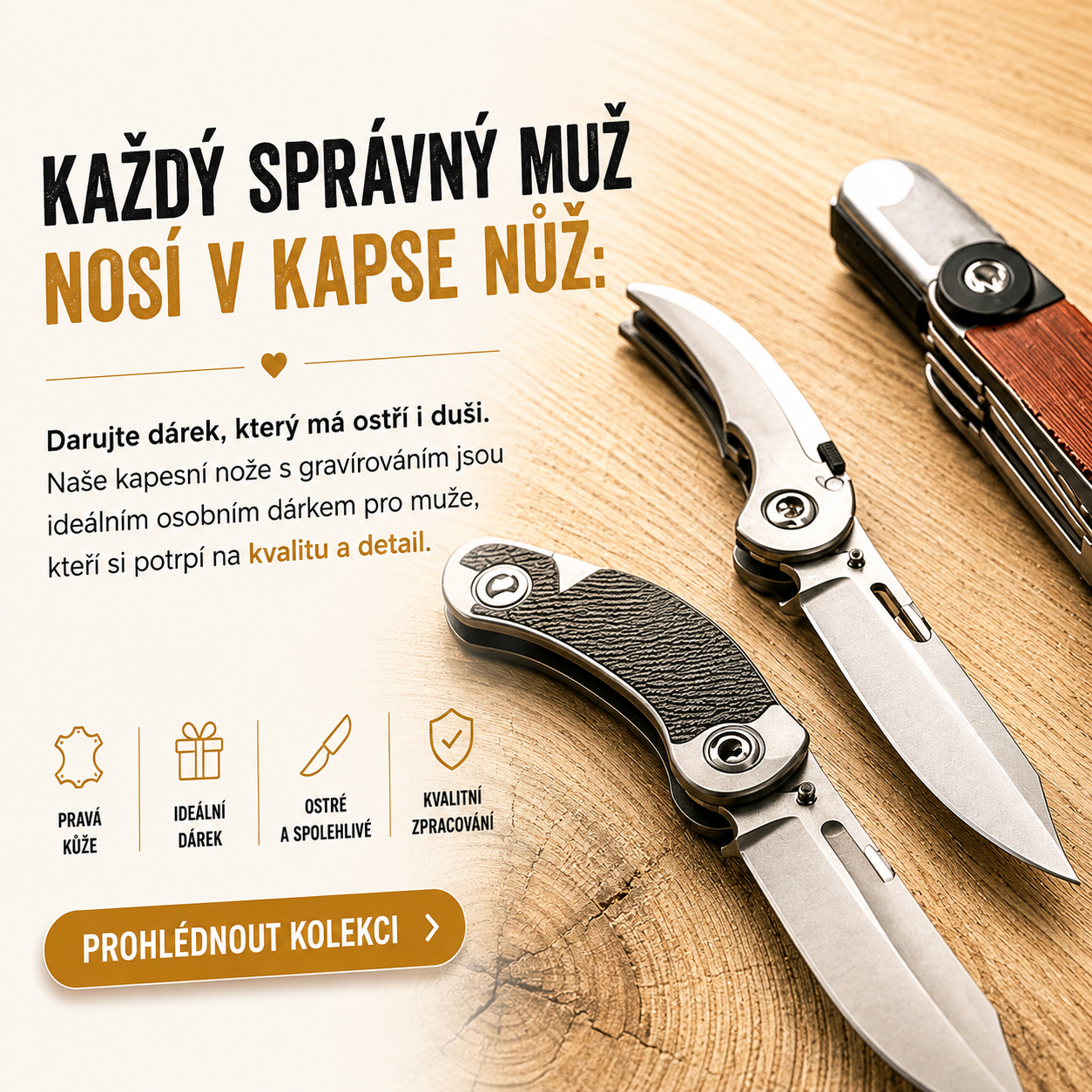 Luxusní kapesní nože s vlastním monogramem