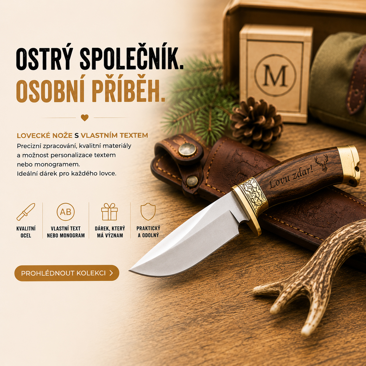 Lovecké nože s personalizací