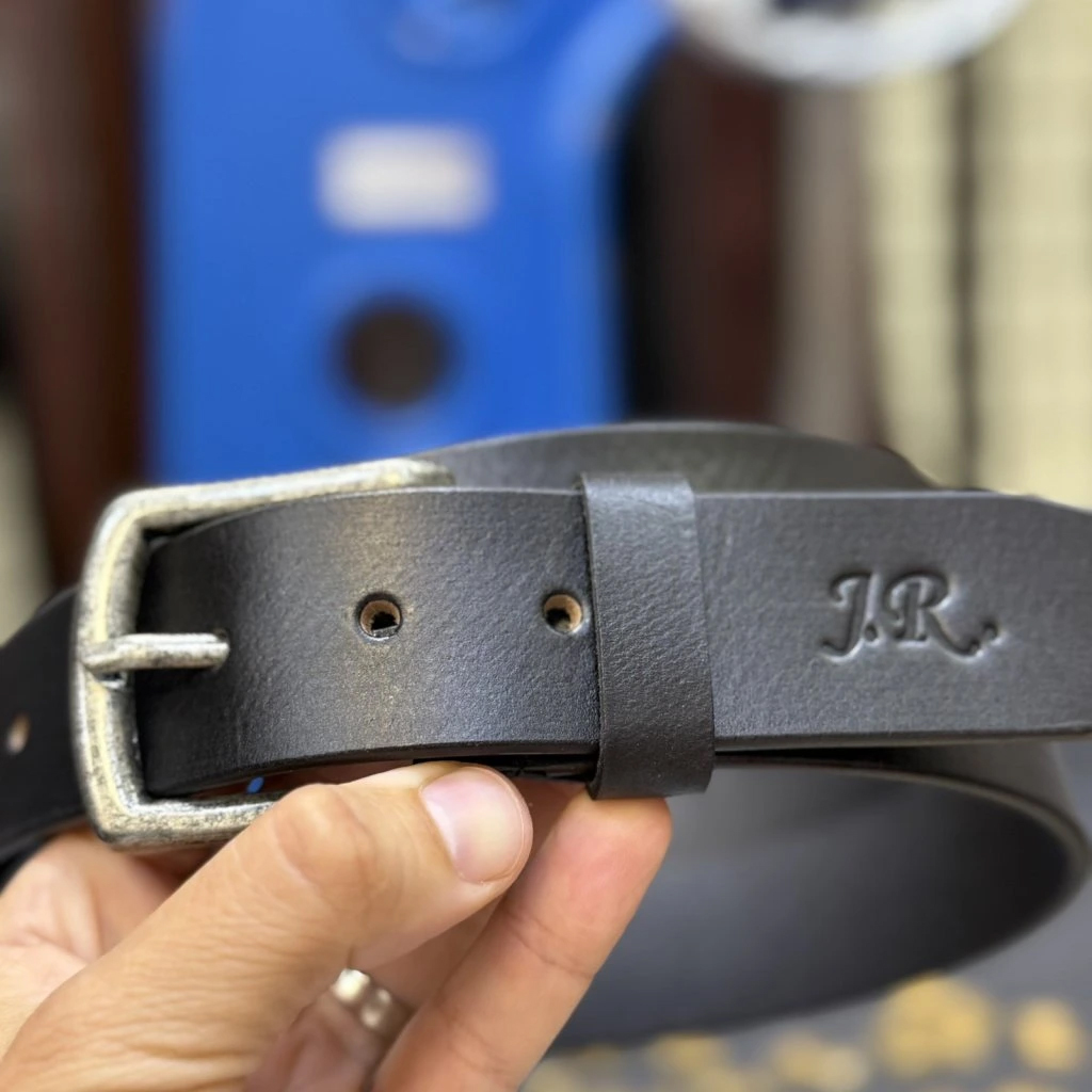 Luxusní kožený pásek BEORIGINAL s monogramem (lze zkrátit)