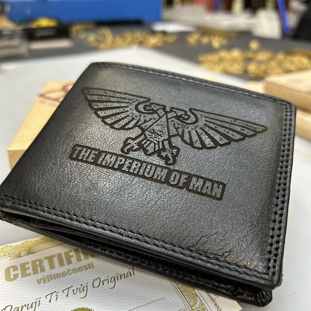 Pánská černá kožená peněženka RFID BEORIGINAL Leather s monogramem