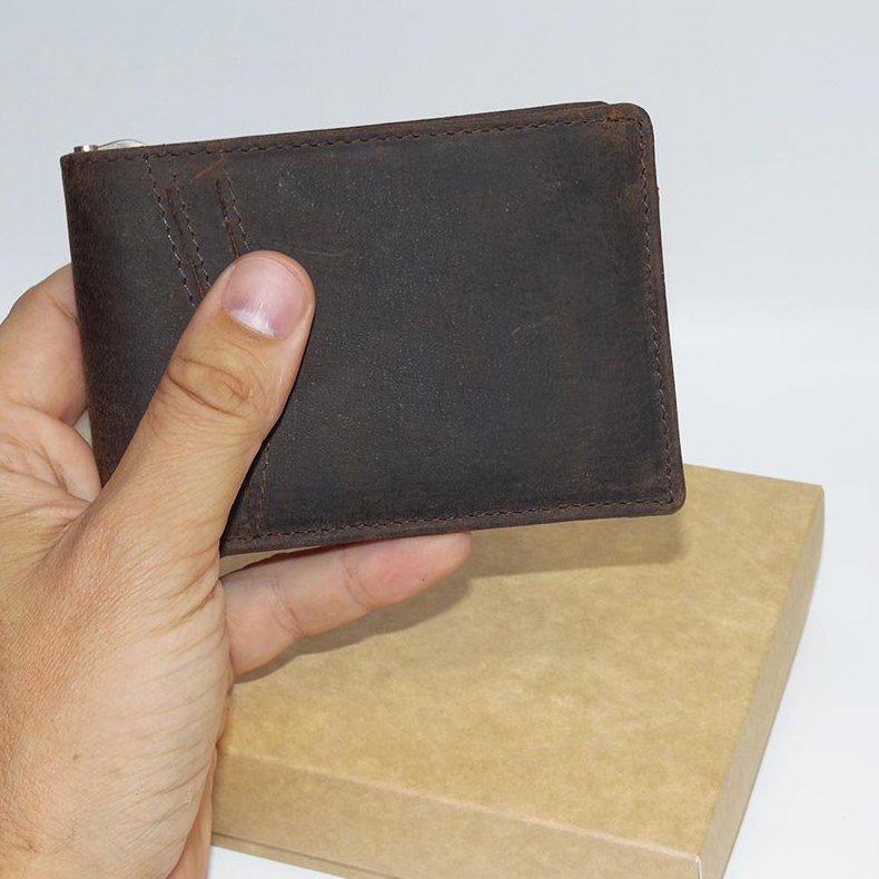 Hnědá kožená dolarovka s fotkou, monogramem nebo textem | BEORIGINAL