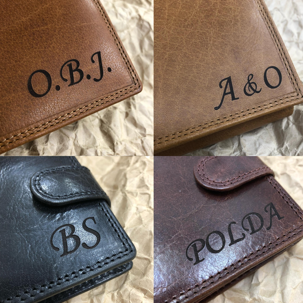 Kožená peněženka s monogramem