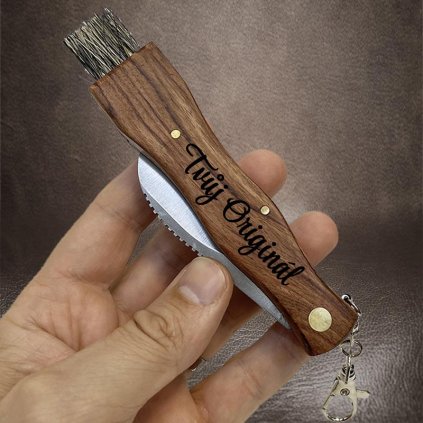 Dřevěný menší nůž na houby s vlastním textem, rukojeť 9 cm