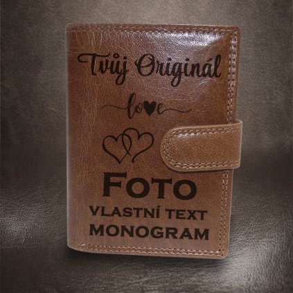 Pánská kožená peněženka ROYAL Leather RFID s vlastním monogramem, textem nebo fotkou