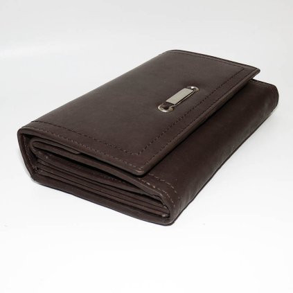 Dámská hnědá kožená peněženka TILLBERG LUXURY s monogramem a vlastním textem