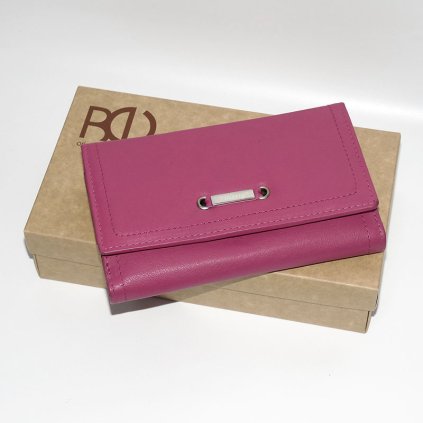 Dámská růžová kožená peněženka TILLBERG LUXURY s monogramem a vlastním textem