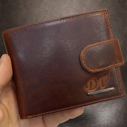 Pánská kožená peněženka Bellugio Leather RFID s monogramem (ražba)