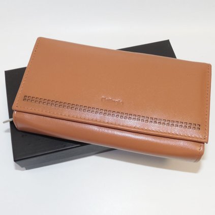 Dámská hnědá kožená peněženka BELLUGIO Leather s monogramem a vlastním textem