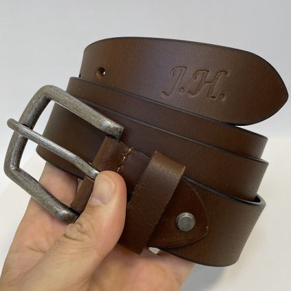 Luxusní kožený pásek BEORIGINAL s monogramem (lze zkrátit)