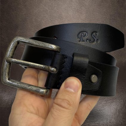 Luxusní kožený pásek BEORIGINAL s monogramem (lze zkrátit)