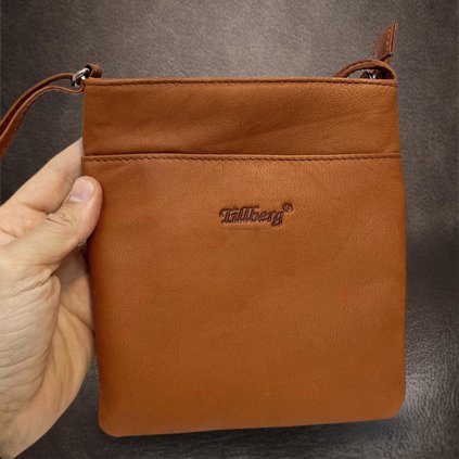 Dámská hnědá kožená crossbody taška přes rameno TILLBERG Leather | velikost S malá