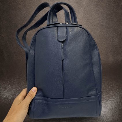Dámský modrý kožený batoh BELLUGIO Leather | velikost L velká