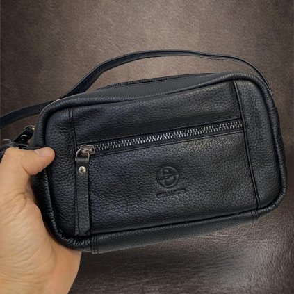 Dámská černá kožená kabelka crossbody BELLUGIO Leather | velikost S malá