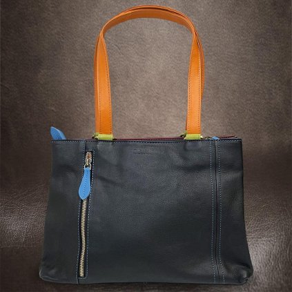 Dámská multicolor barevná kožená kabelka BELLUGIO Leather | velikost L velká