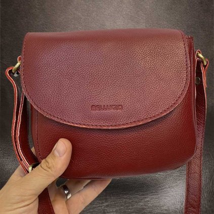 Dámská červená kožená kabelka BELLUGIO Leather | velikost XS extra malá