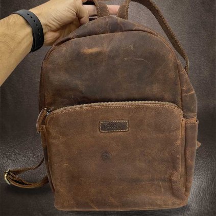 Extra velký hnědý kožený batoh A4+ TILLBERG Leather | velikost XL extra velký