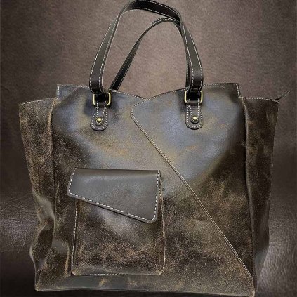 Dámská kožená hnědá kabelka BEORIGINAL Leather | velikost L velká