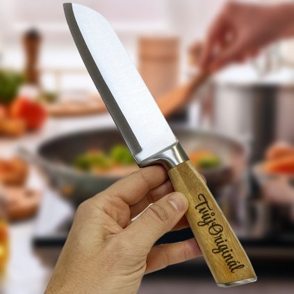 Kuchyňský nůž STAINLESS STEEL | SANTOKU 17cm, s věnováním nebo textem