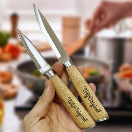 Sada 2 kuchyňských nožů STAINLESS STEEL s věnováním nebo textem
