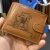 Pánská kožená peněženka ROYAL Leather s monogramem, textem nebo fotkou  + Akce - zlatá mince Pro štěstí ZDARMA