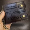Pánská kožená peněženka Premium Leather s monogramem a vlastním textem nebo fotkou