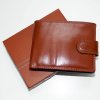 Pánská hnědá kožená peněženka Ricardo Leather RFID s monogramem (ražba)