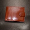 Pánská hnědá kožená peněženka Ricardo Leather RFID s monogramem (ražba)