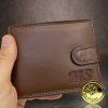 Pánská tmavě hnědá SOFT kožená peněženka NAPPA Leather s monogramem (ražba)