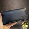 Černá kožená kasírka BELLUGIO Leather s monogramem (ražba)