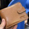 Pánská kožená peněženka ROYAL Leather s monogramem (ražba)  + Akce - zlatá mince Pro štěstí ZDARMA
