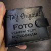 Pánská kožená peněženka ROYAL Leather s monogramem a vlastním textem
