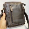 Pánská hnědá PREMIUM Leather kožená crossbody messenger taška přes rameno | velikost L velká