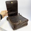 Pánská hnědá PREMIUM Leather kožená crossbody messenger taška přes rameno | velikost L velká