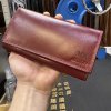Dámská červená kožená peněženka BELLUGIO Leather s monogramem a vlastním textem  + Akce - zlatá mince Pro štěstí ZDARMA