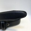 Pánský prošitý černý kožený pásek DEUTSCHLAND Leather s monogramem (ražba) lze zkátit