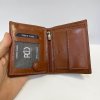 Pánská hnědá kožená peněženka Ricardo Leather RFID s monogramem (ražba)