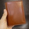 Pánská hnědá kožená peněženka Ricardo Leather RFID s monogramem (ražba)
